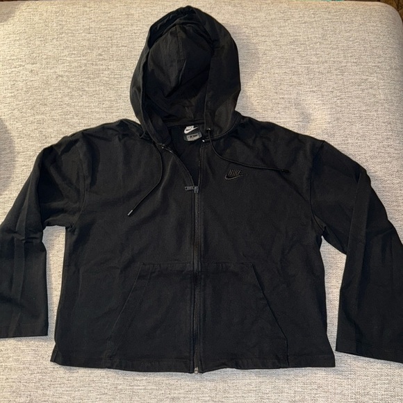 Nike Tops - 🖤 NWOT Nike Women's Full-Zip Hoodie – Flared Sleeve | Size Large